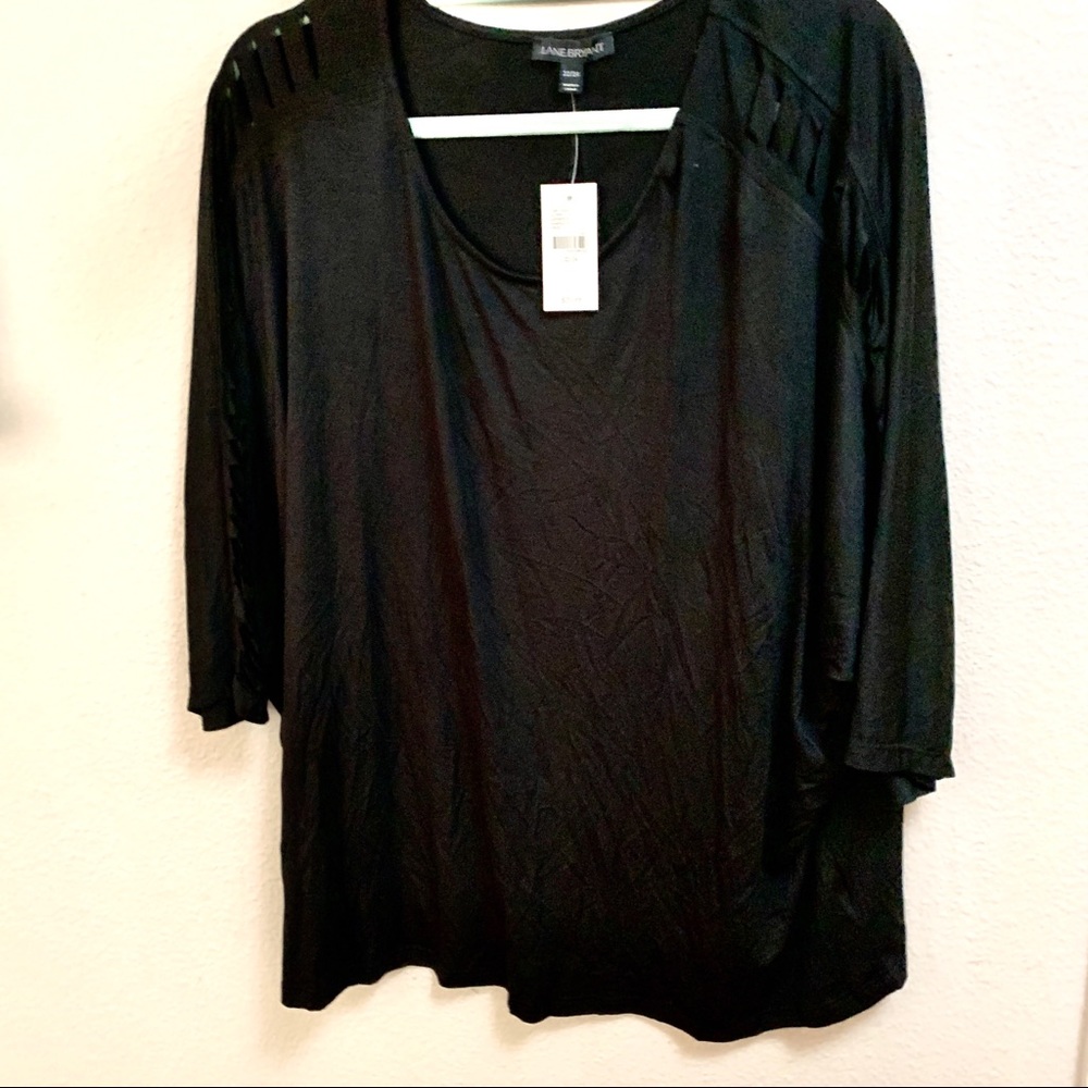 Lane Bryant 22/24 Black Vented Sleeve Top